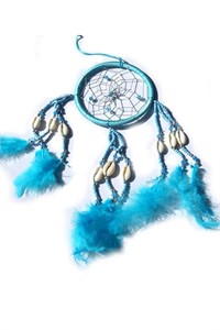 Dream Catcher with Shells and Beads, turquoise