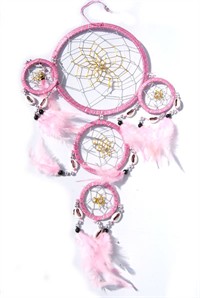 Dream Catcher with Shells, pink (15 cm)