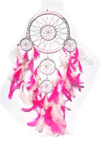 Pink and Silver Dream Catcher (16.5 cm)