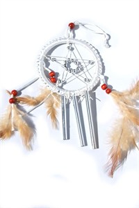 Star Dreamcatcher with Chimes, white