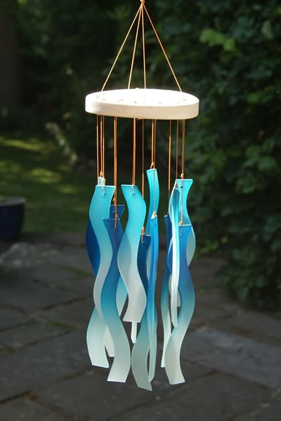 Wavy Glass Wind Chime, Ocean - The Wind Chime Shop Limited