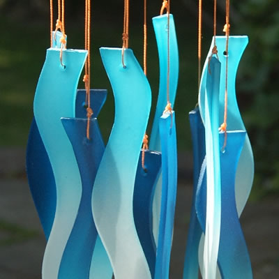 Wavy Glass Wind Chime, Ocean - The Wind Chime Shop Limited