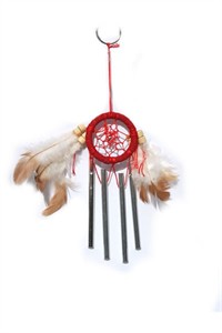 Dream Catcher with Chimes, red