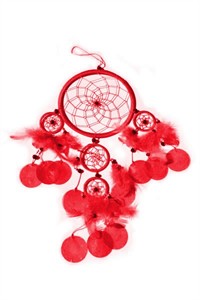 Dream catcher with Capiz, red (16 cm)