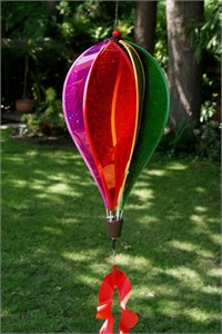 Standard Hot Air Balloon Spinner, Rainbow Sparkle