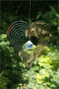 Heart Wind Spinner with Crystal