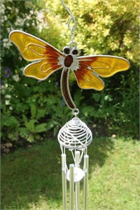 Yellow Dragonfly Wind Chime