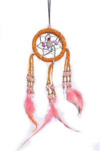 Beaded Dream Catcher, tangerine (6.25 cm)