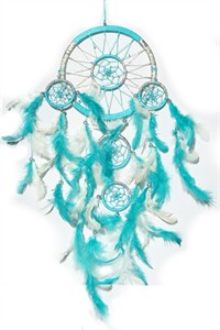 Turquoise and Silver Dream Catcher (16.5 cm)
