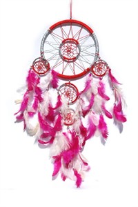 Red and Silver Dream Catcher (16.5 cm)