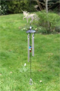 Unicorn Wind Chime with Crystals