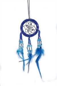 Beaded Dream Catcher, blue (6.25 cm)