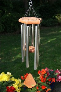 Nature&#39;s Melody Wind Chime, 28 inch silver