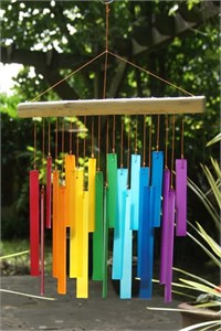 Rectangles Glass Wind Chime, Rainbow