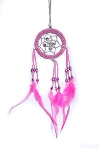 Beaded Dream Catcher, pink (6.25 cm)