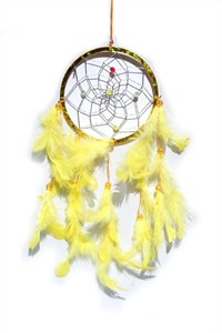 Metallic Hoop Dream Catcher, yellow (11.5 cm)