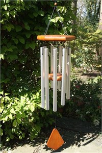 Adante 34 inch Wind Chime, satin chrome