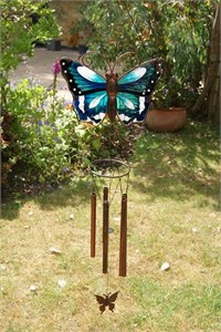 Large Blue Butterfly Wind Chime