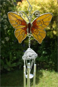 Yellow Butterfly Wind Chime