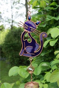 Purple Cat Wind Chime