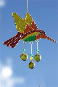 Hummingbird Suncatcher, orange