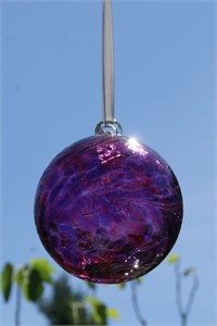  Pink-Purple Glass Ball, 8 cm