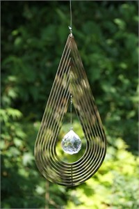 Teardrop Wind Spinner with Crystal