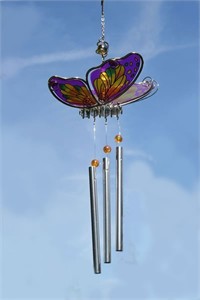 Butterfly with 3 Chimes, purple