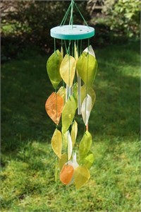 Capiz Leaf Chime, green