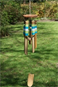 Bamboo Wind Chime with Ocean Thread