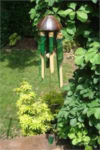 Batu Bamboo Wind Chime, green