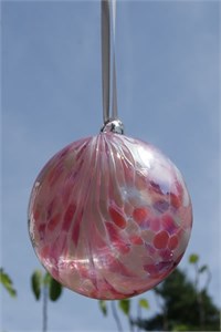 Flamingo Feathers Glass Ball, 10 cm