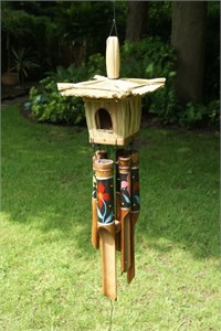 Toppori Bamboo Wind Chime with Oriental Flower