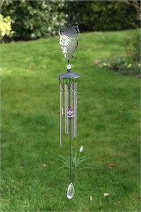 Owl Wind Chime with Crystals