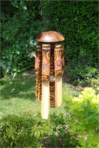 Bamboo Wind Chime with Hibiscus