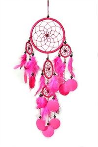 Dream Catcher with Capiz, pink (16 cm)