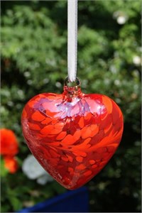 Red Glass Heart, 8 cm