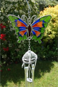 Green Butterfly Wind Chime