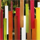 Rectangles Glass Wind Chime, Beech Wood