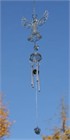 Silver Angel with Flowers Wind Chime
