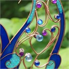 Jewelled Cat Wind Chime, blue