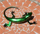 Green Metal Gecko, 27 cm