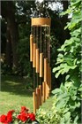 Spiral Bamboo Wind Chime, black beads