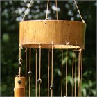 Spiral Bamboo Wind Chime, black beads