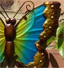 Yellow and Turquoise Glass Butterfly Wall Art