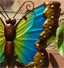 Yellow and Turquoise Glass Butterfly Wall Art