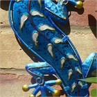 Decorated Blue Glass Gecko, 39 cm
