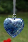 Blue Glass Heart, 8 cm