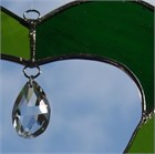 Green Heart Glass Suncatcher with Crystal