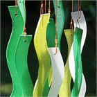 Wavy Glass Wind Chime, Birch Wood